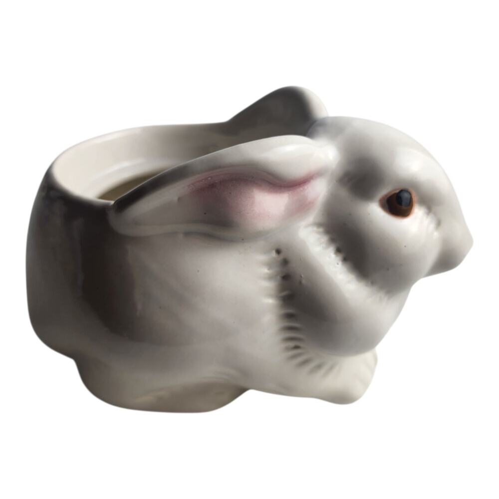 VTG 70s Avon Porcelain White Bunny Rabbit Planter Container Hand Painted
